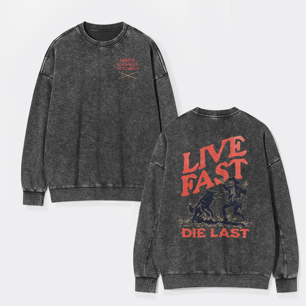 Live Fast Die Last Decoy Washed Sweatshirts