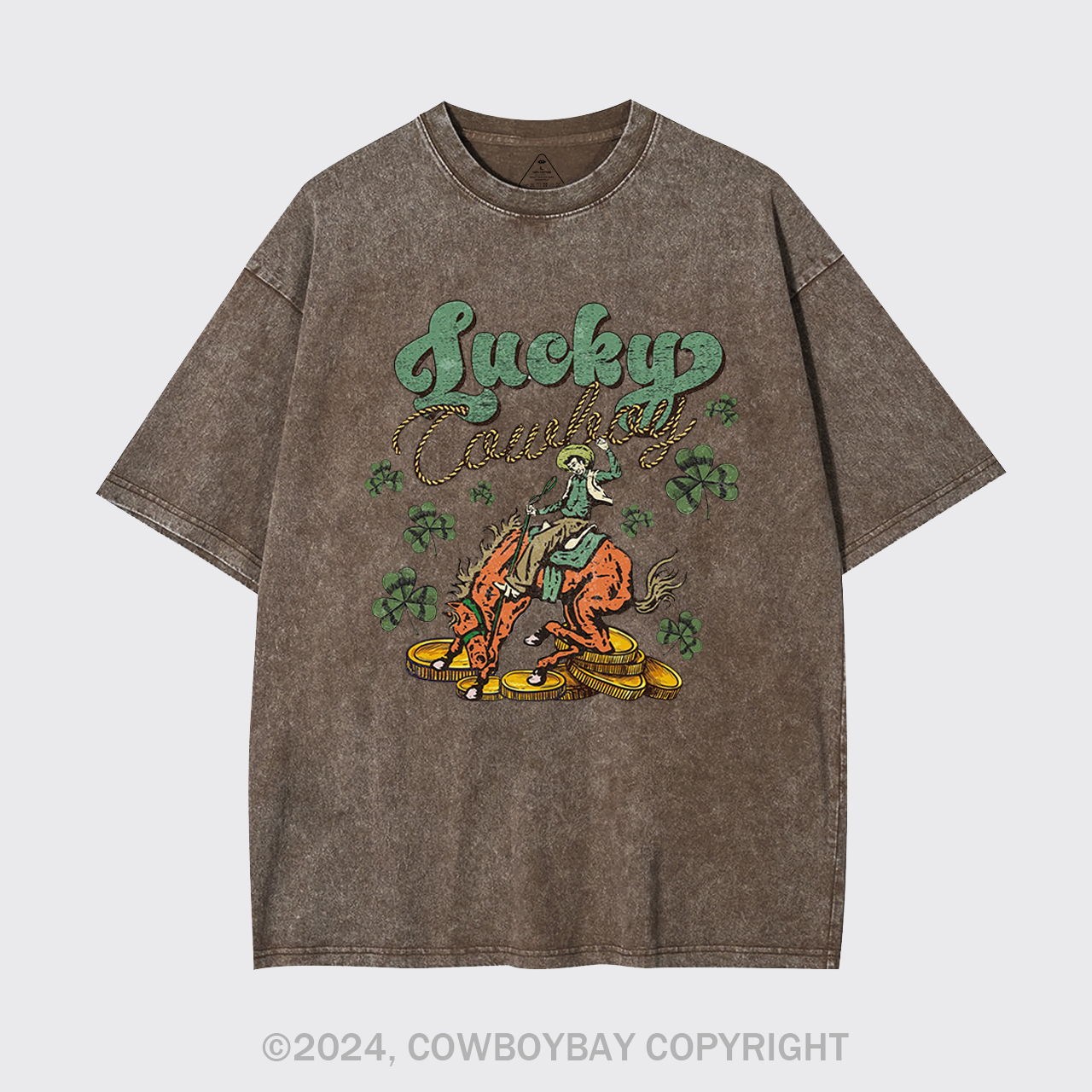 Lucky Cowboy Horse Garment-dye Tees
