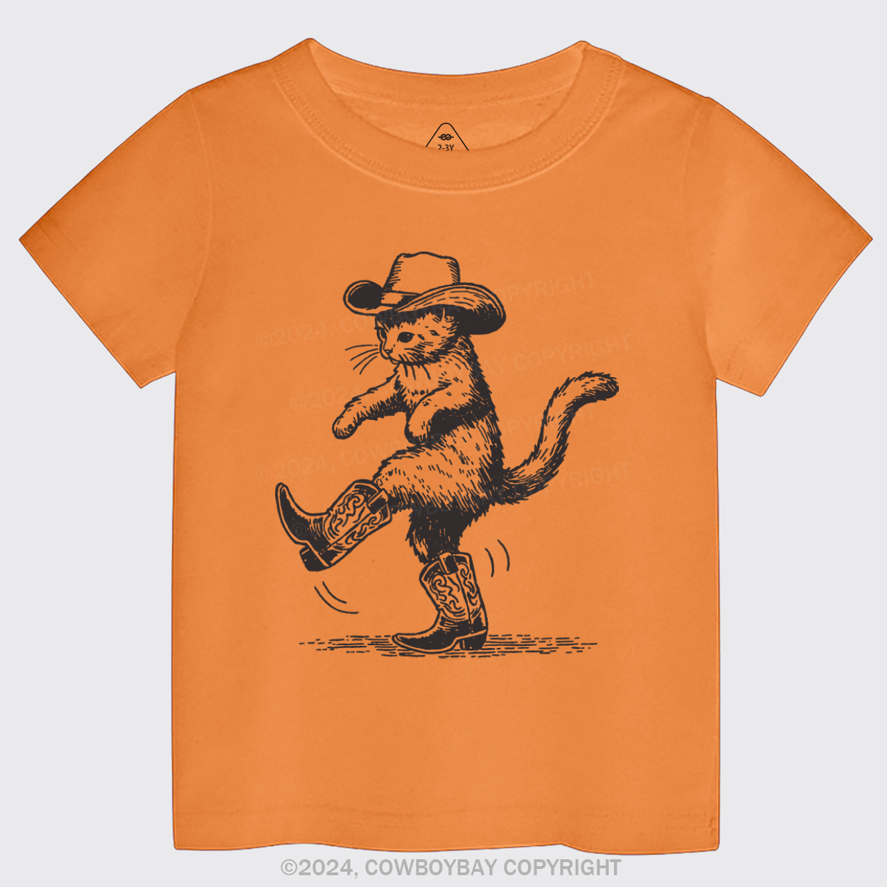 Cowboy Cat Looking for Fish Kids T-shirt