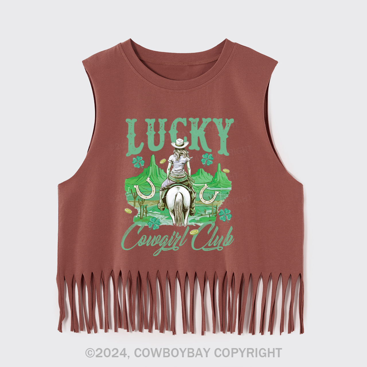 Lucky Cowgirl Club Fringe Tank