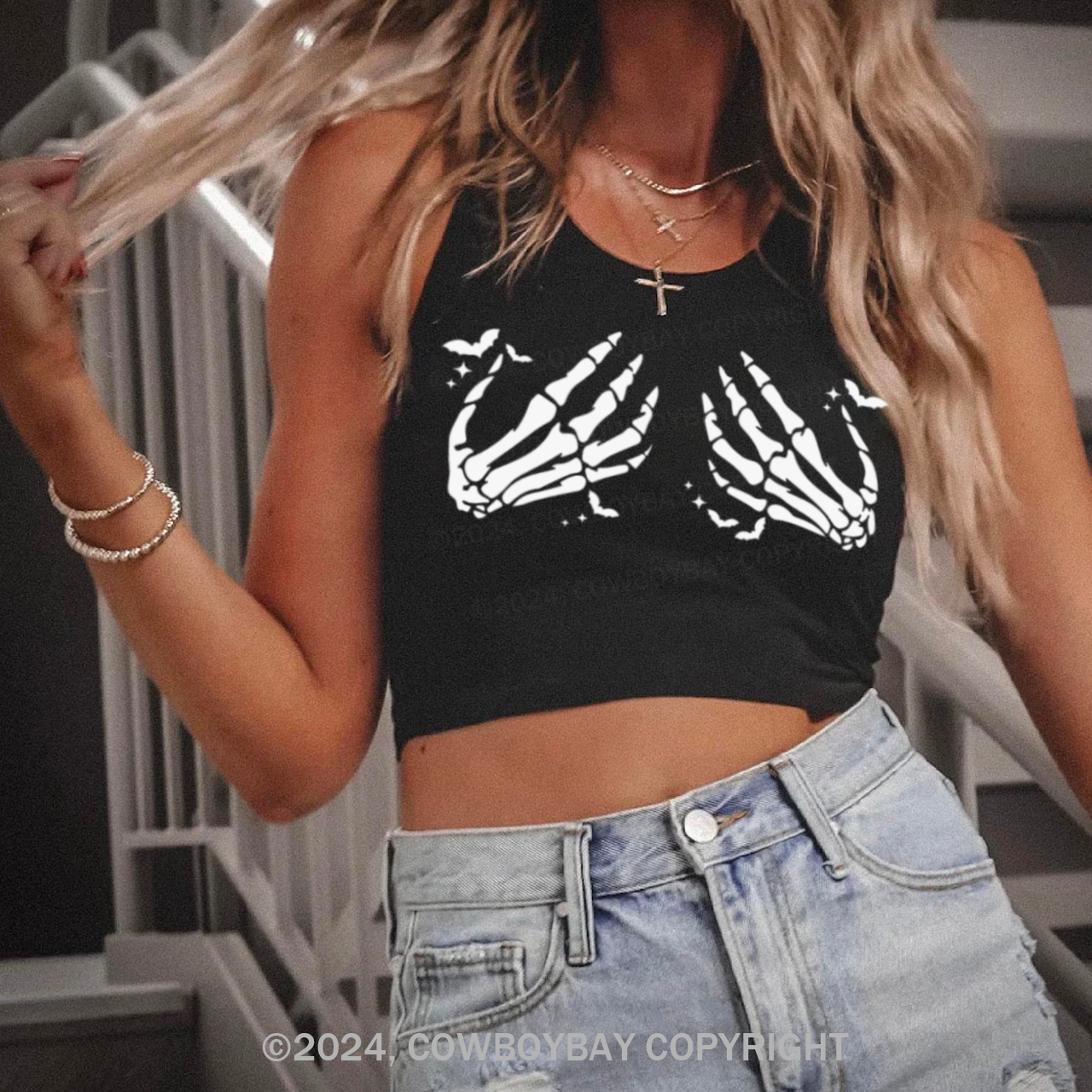 Skeleton Hand Racer Tank Top
