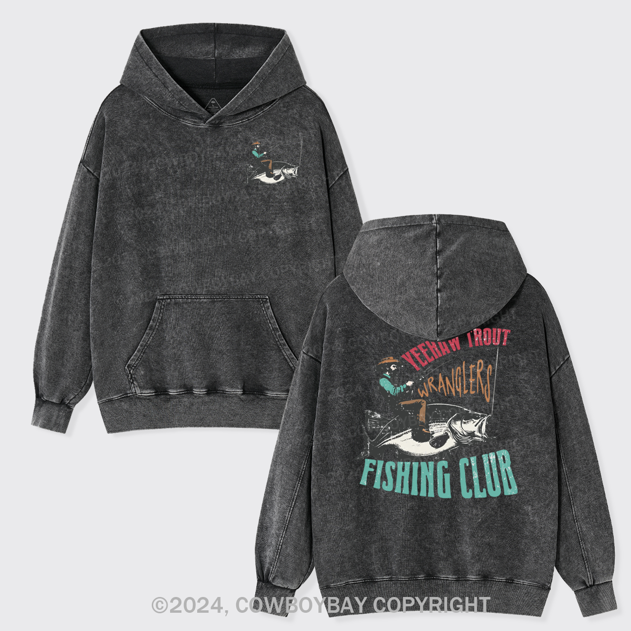 Trendy Western Fishing Club Garment-Dye Hoodies