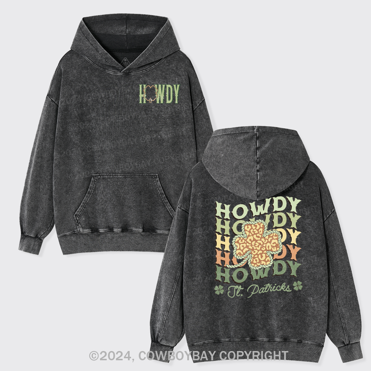 Howdy St Patrick's Day Garment-Dye Hoodies