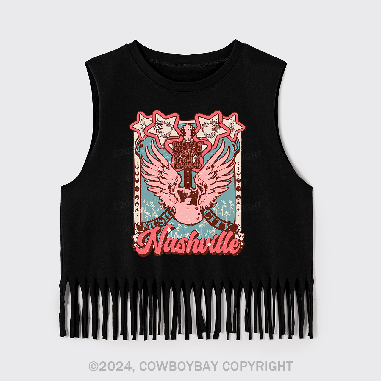 Nashville Music City Country Cowgirl Fringe Tank