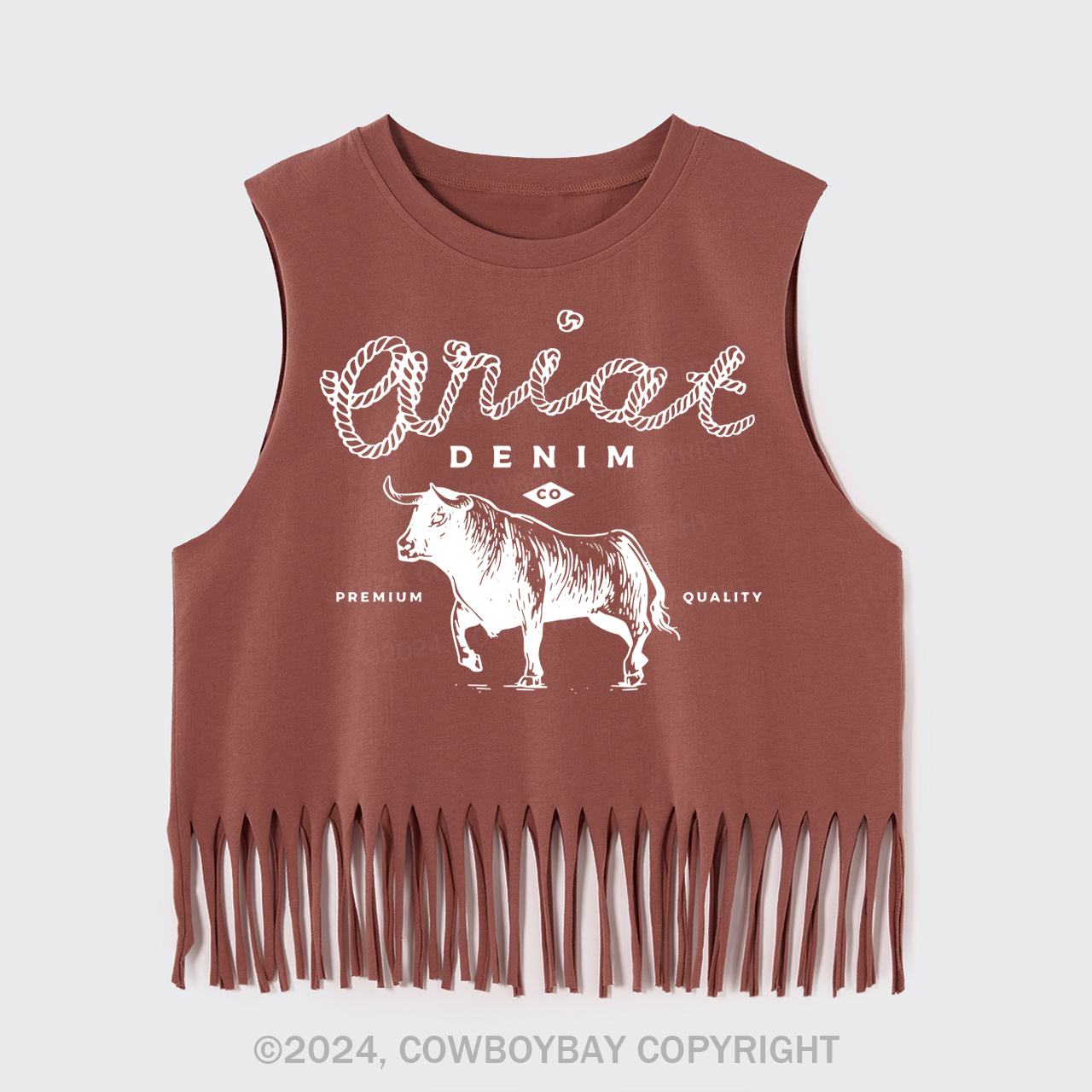 Ariat Denim Bull Fringe Tank