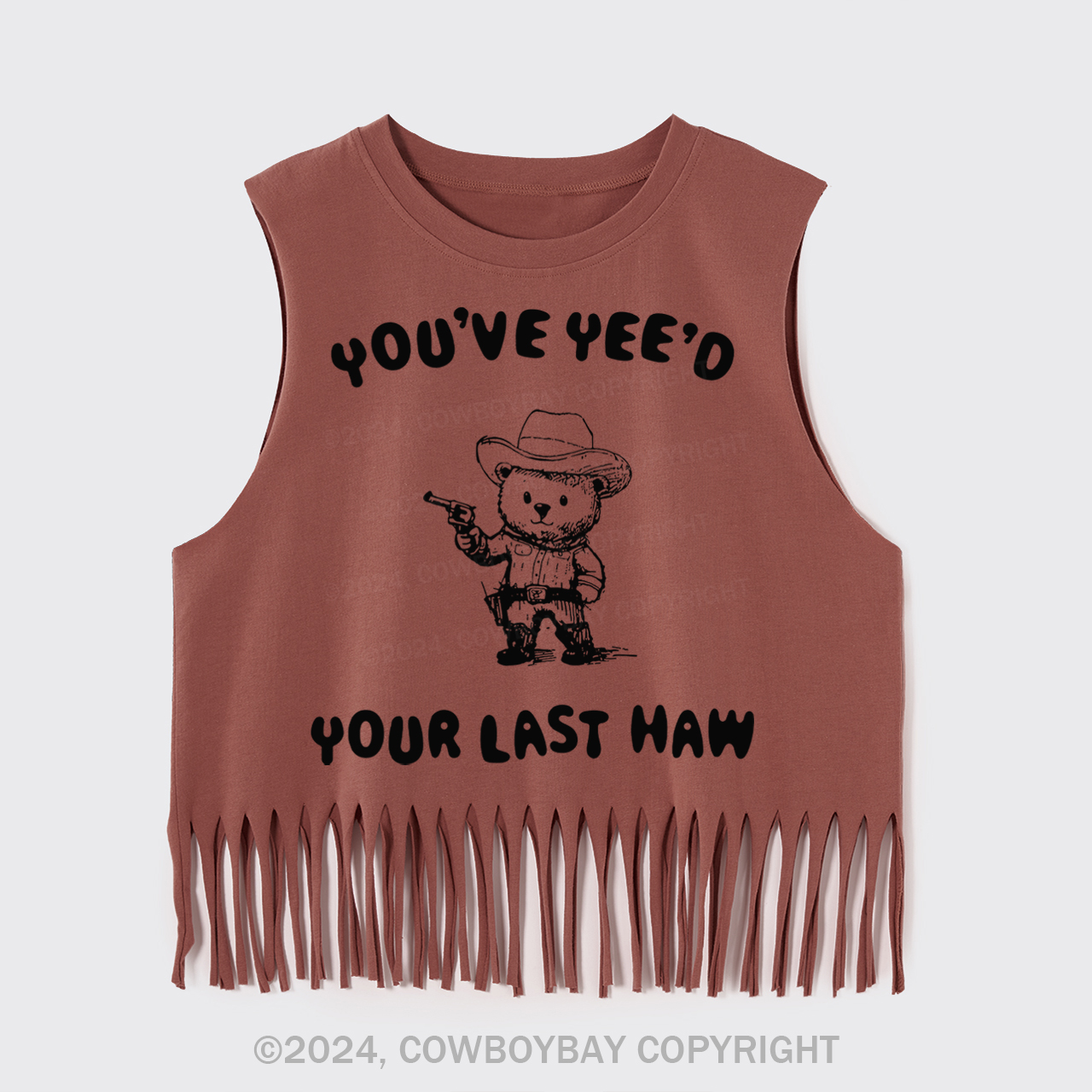 Cowboy Bear As A Cop Fringe Tank
