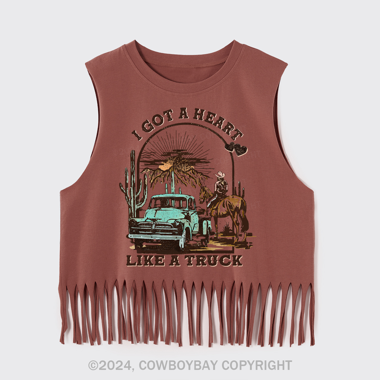 I Got A Heart Like A Truck Fringe Tank