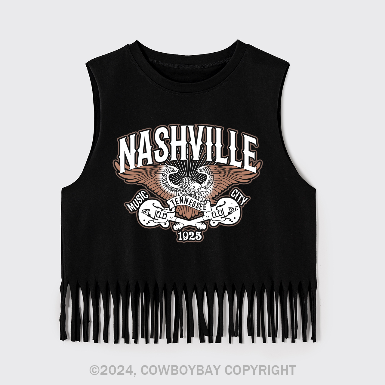 Boho Nashville Western Country Music Fringe Tank