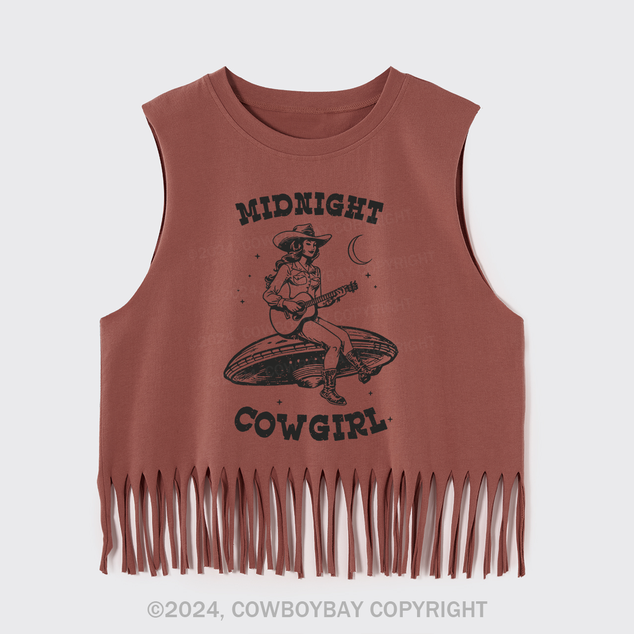 Midnight Cowgirl Fringe Tank