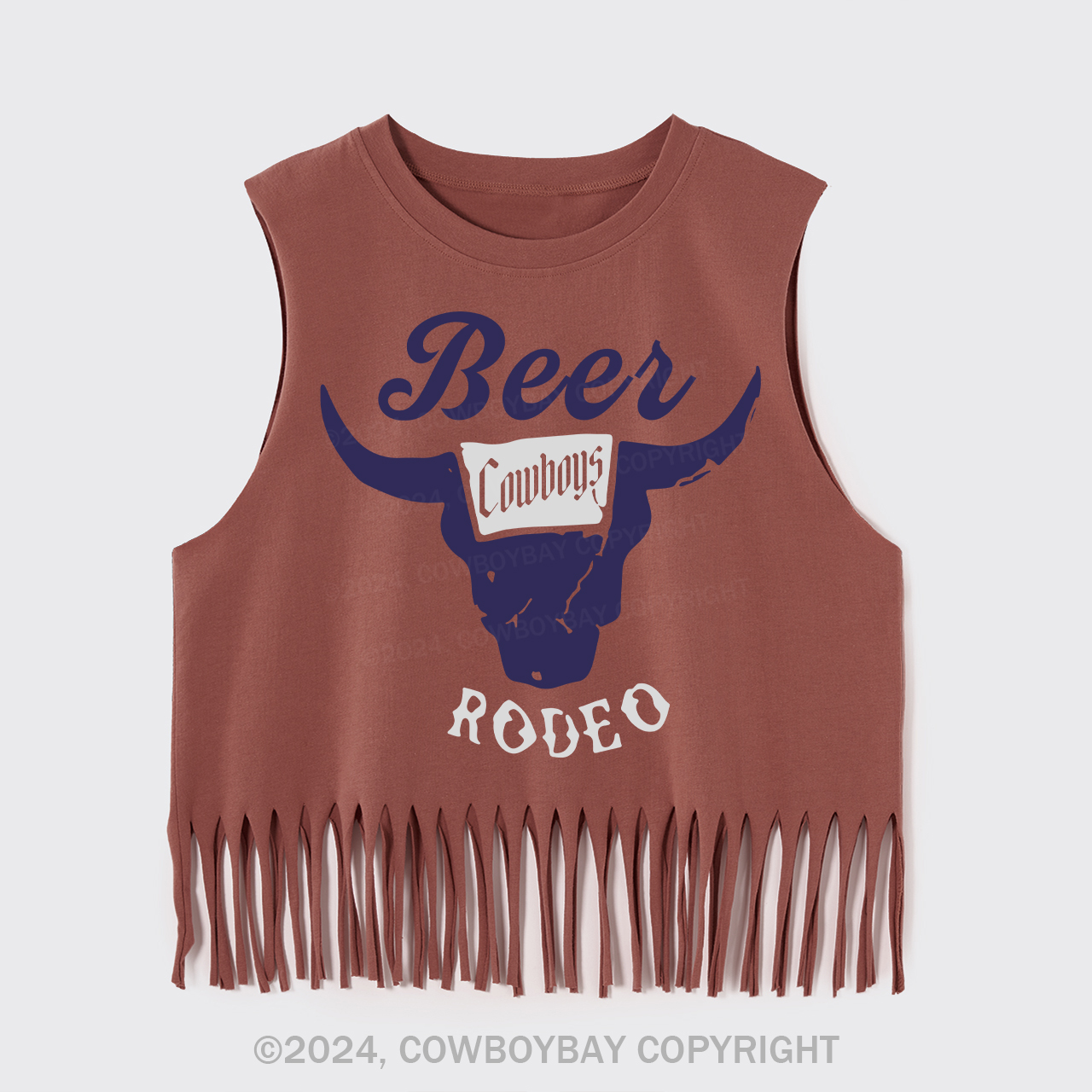 Retro Beer Rodeo Inspired Fringe Tank