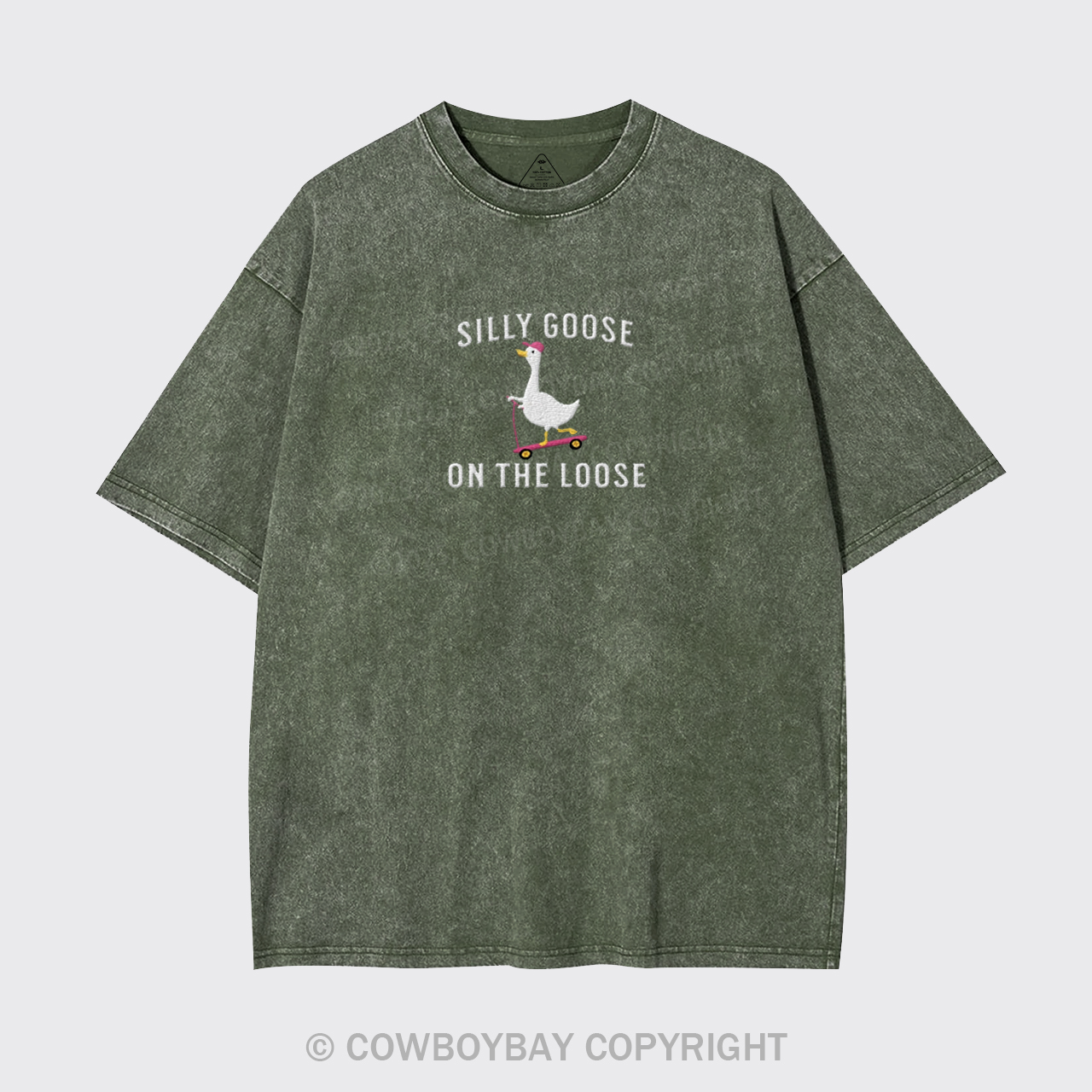 Silly Goose On The Loose Embroidered Garment-dye Tees
