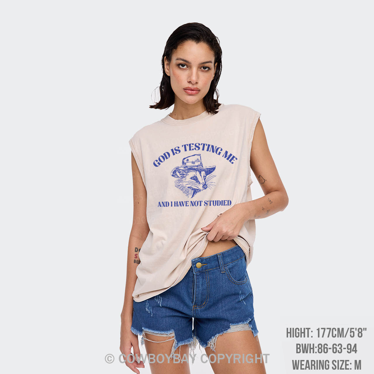 God Is Testing Me Funny Washed Tanks