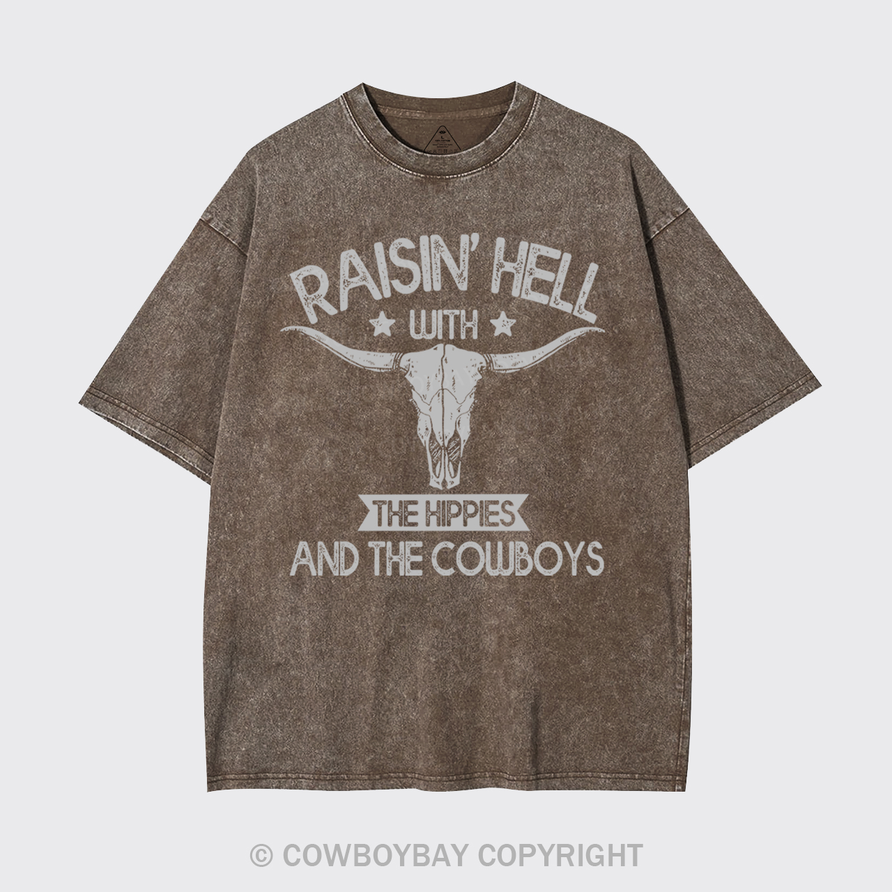 Raisin Hell With The Hippies Cowboy Garment-dye Tees