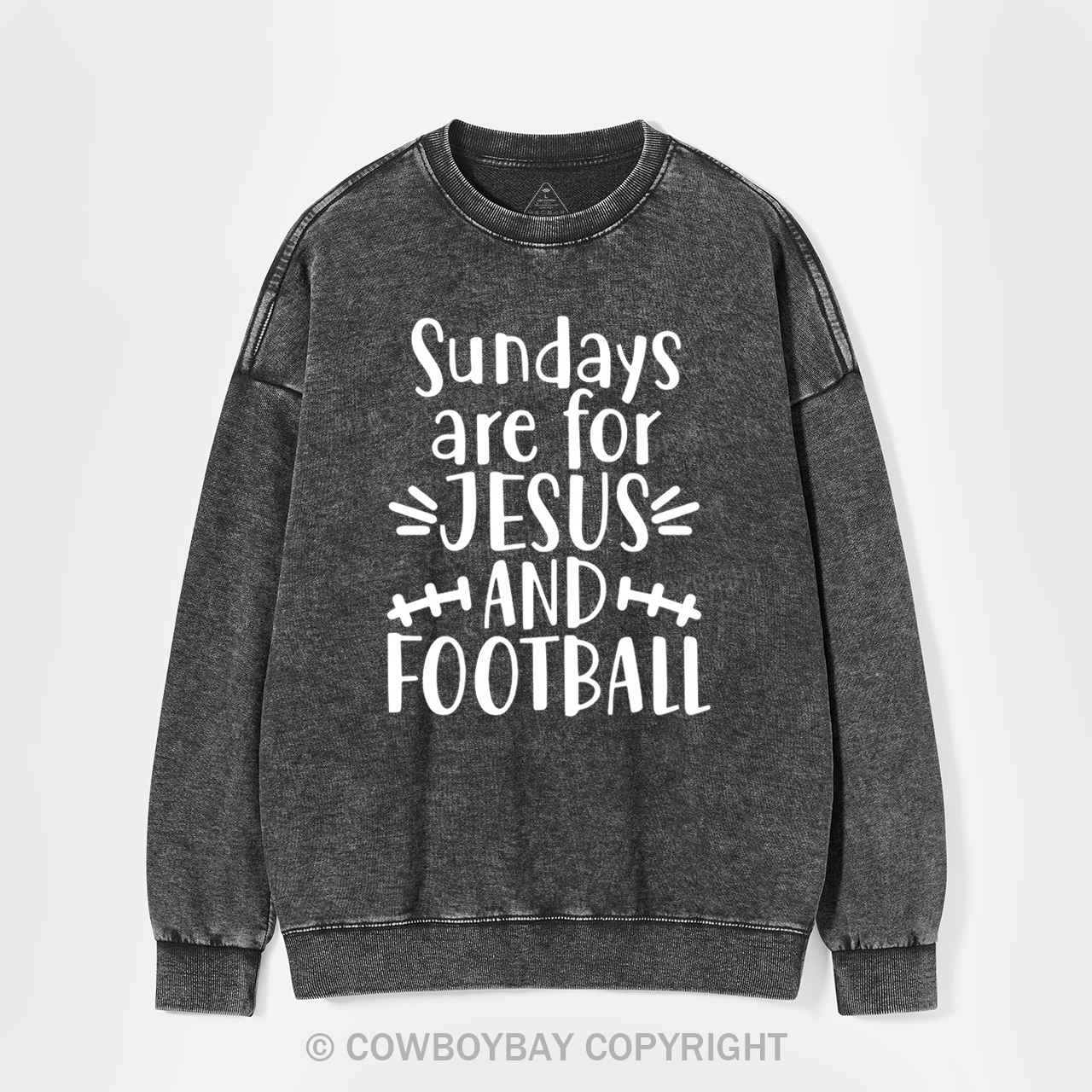 Jesus And Football Washed Sweatshirts