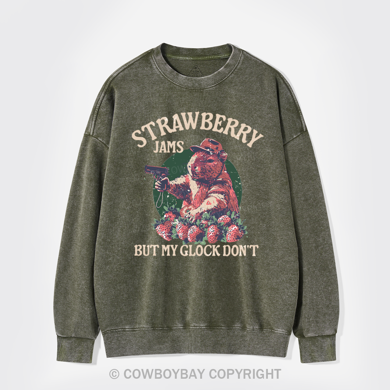 Strawberry Jams But My Glock Don't Washed Sweatshirts