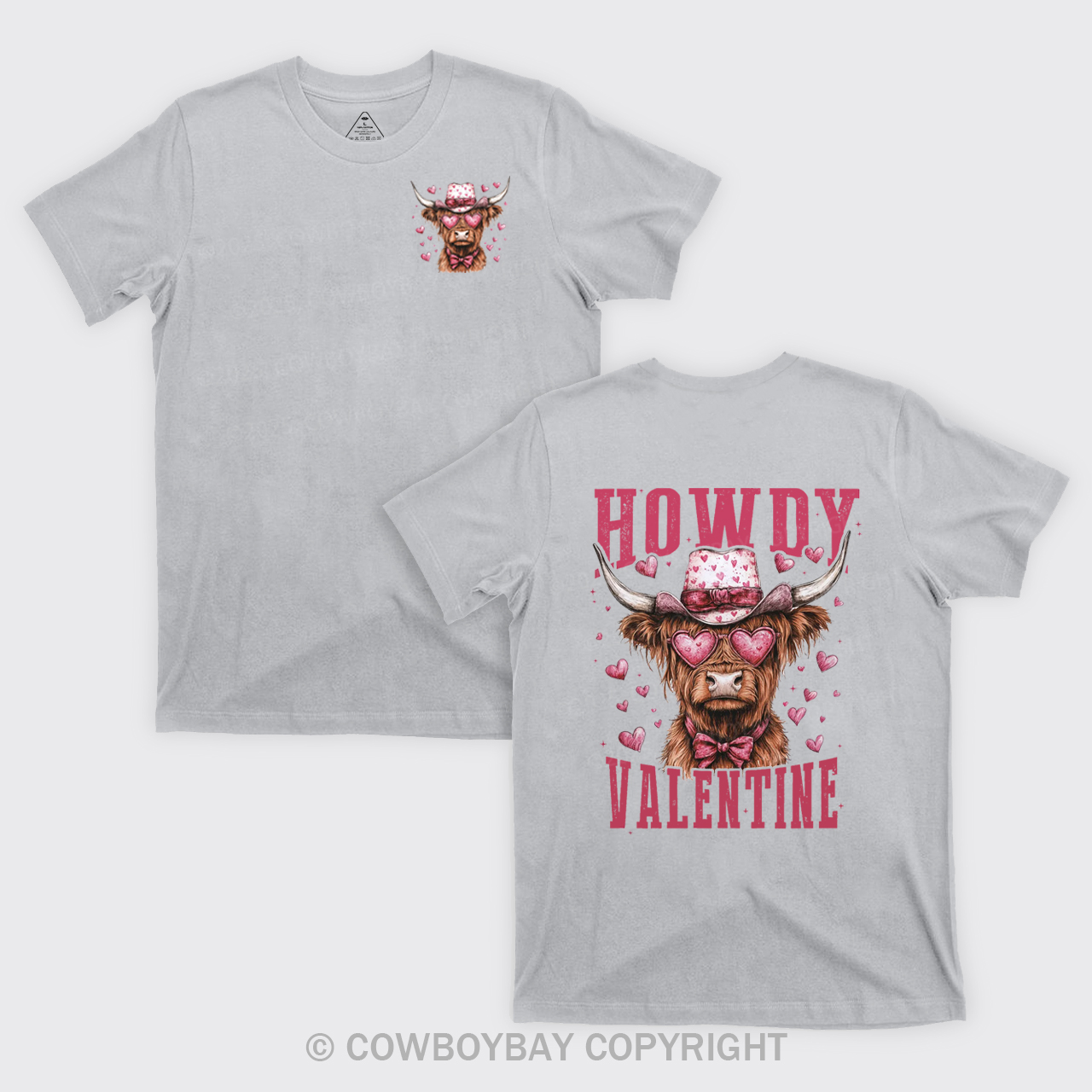 Valentine Highland Cow T-Shirts