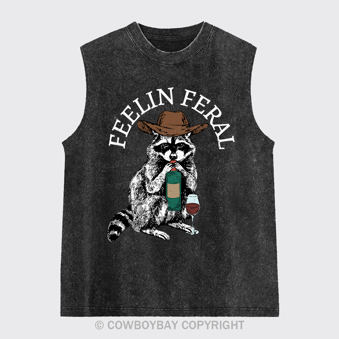 Funny Raccoon Washed Tanks