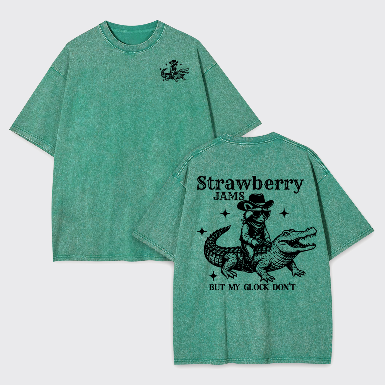 Snarky Sayings-Strawberry Jams But My Glock Don't Garment-dye Tees
