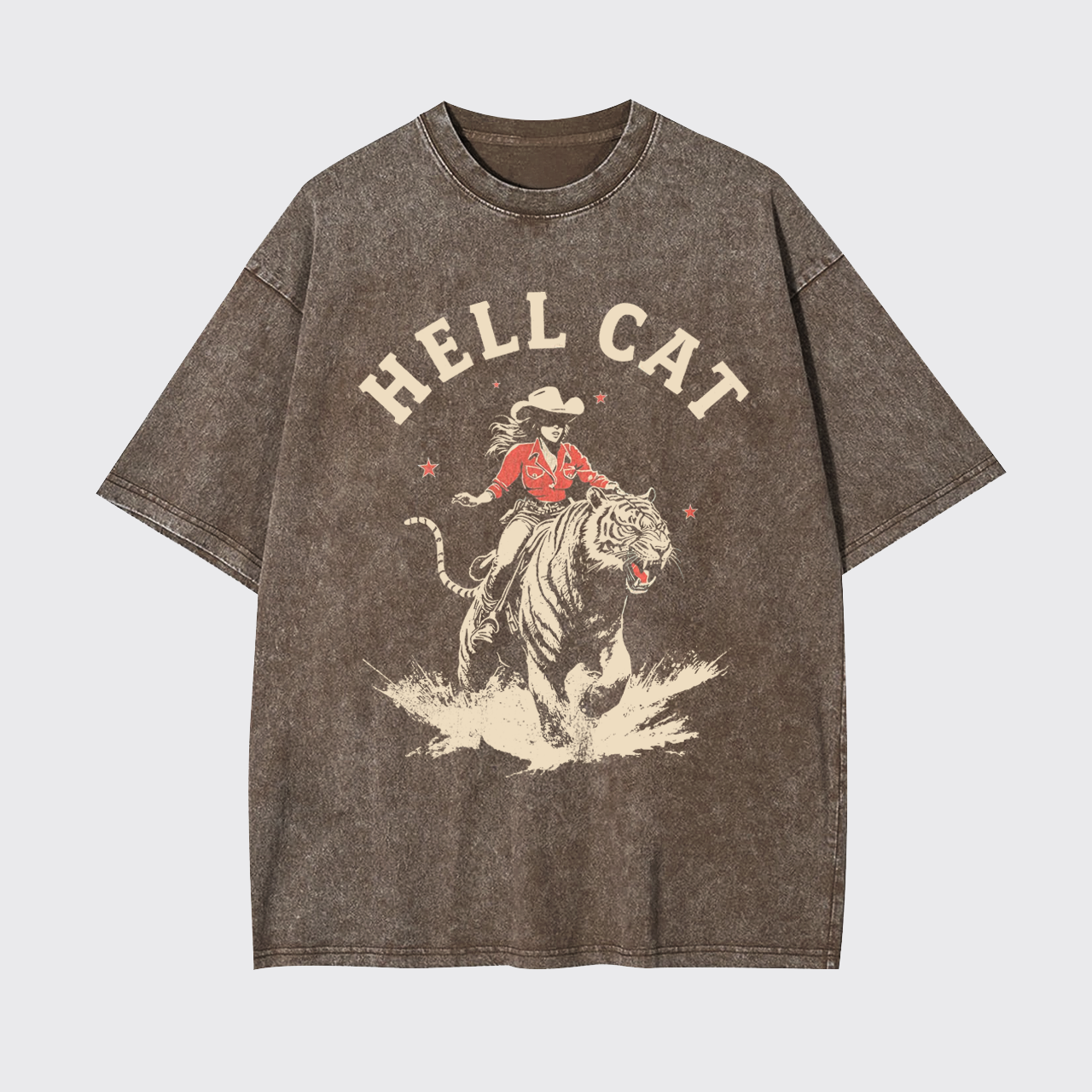 Vintage Cowgirl Hell Cat Garment-dye Tees