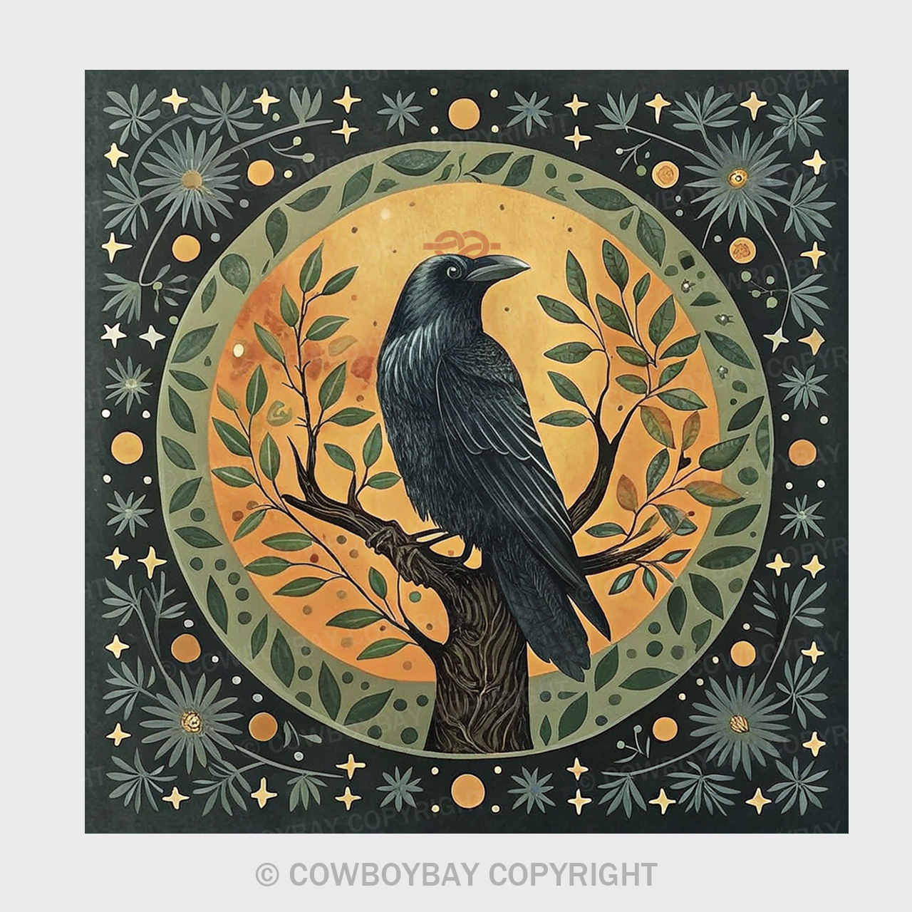 Crow In The Tree Cotton Bandana