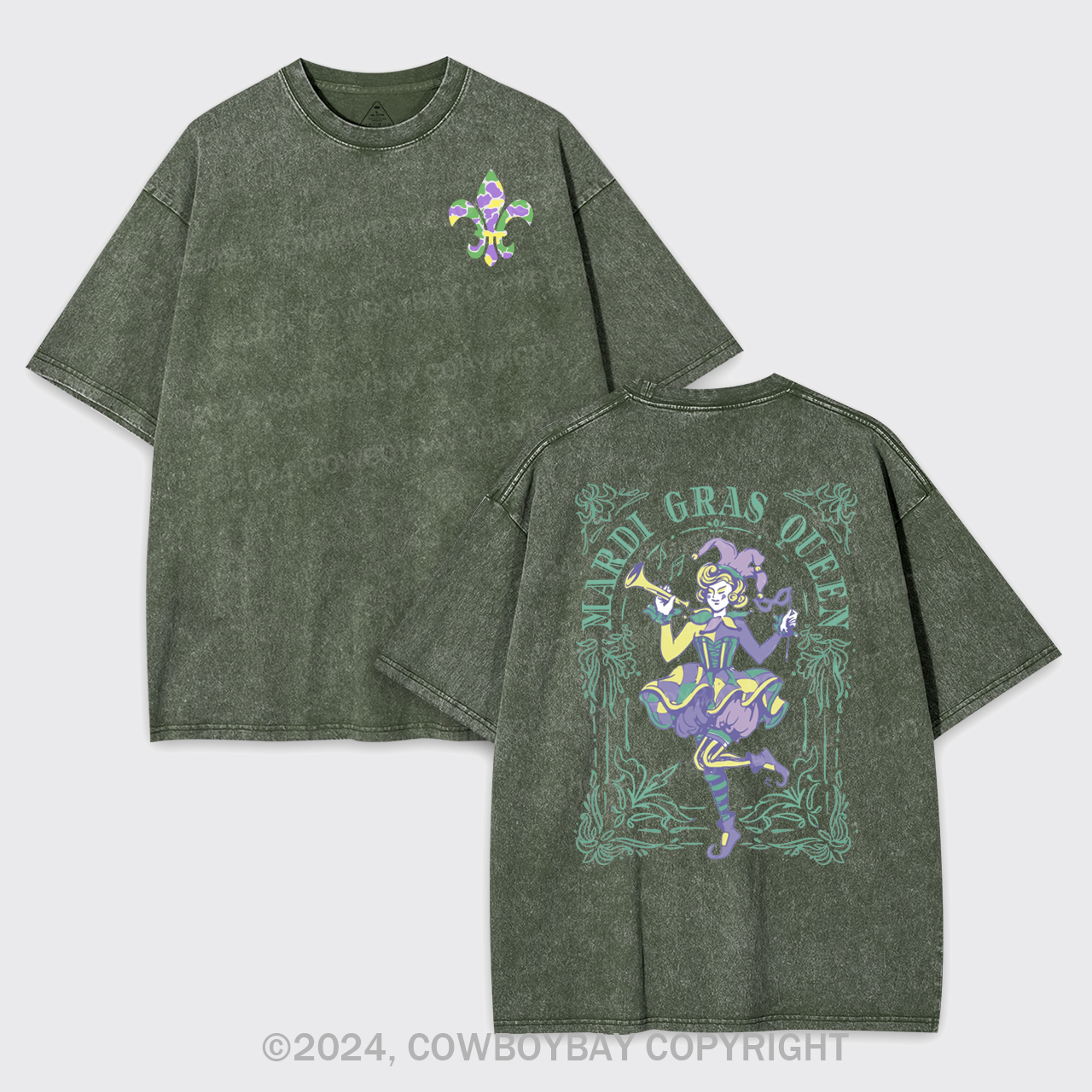 Retro Mardi Gras Garment-dye Tees