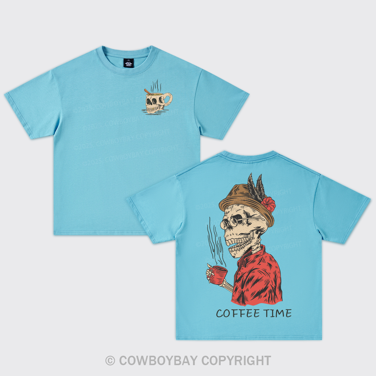 Cowboy Coffee Time Oversize T-Shirts