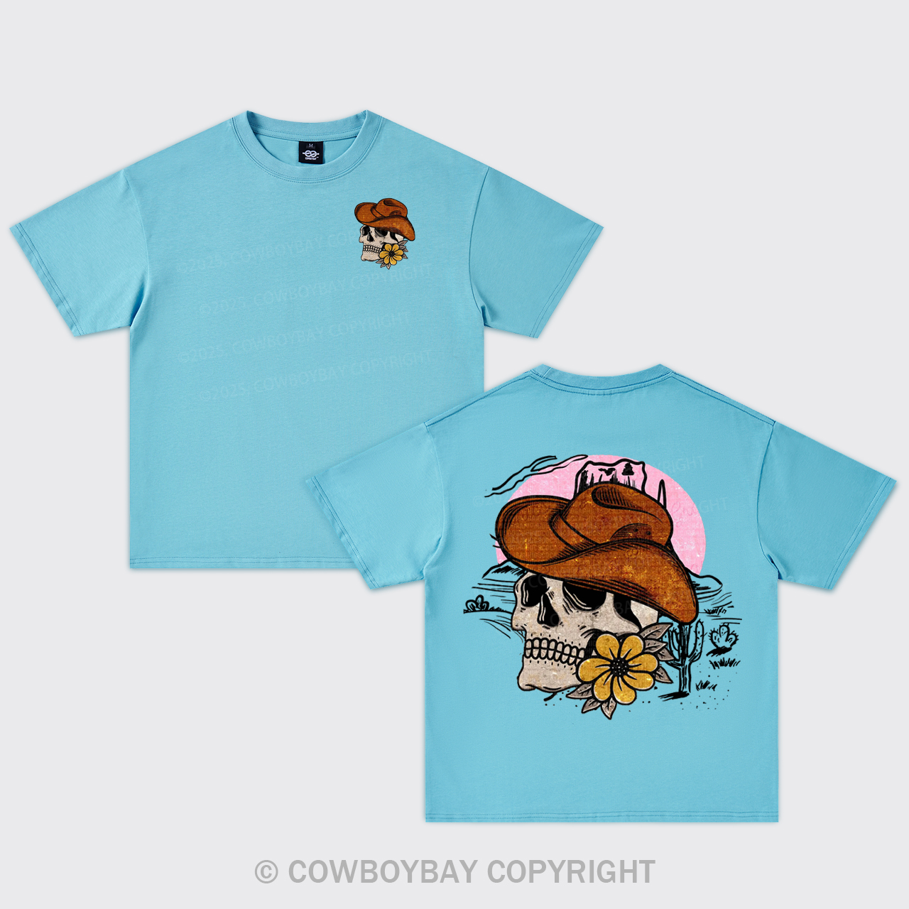 Desert Skeleton Western Oversize T-Shirts