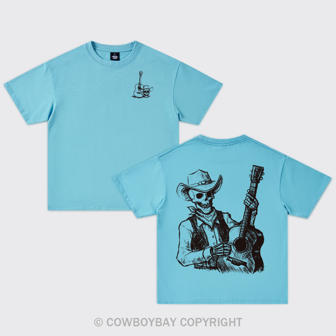Guitarist Cowboy Skeleton Oversize T-Shirts