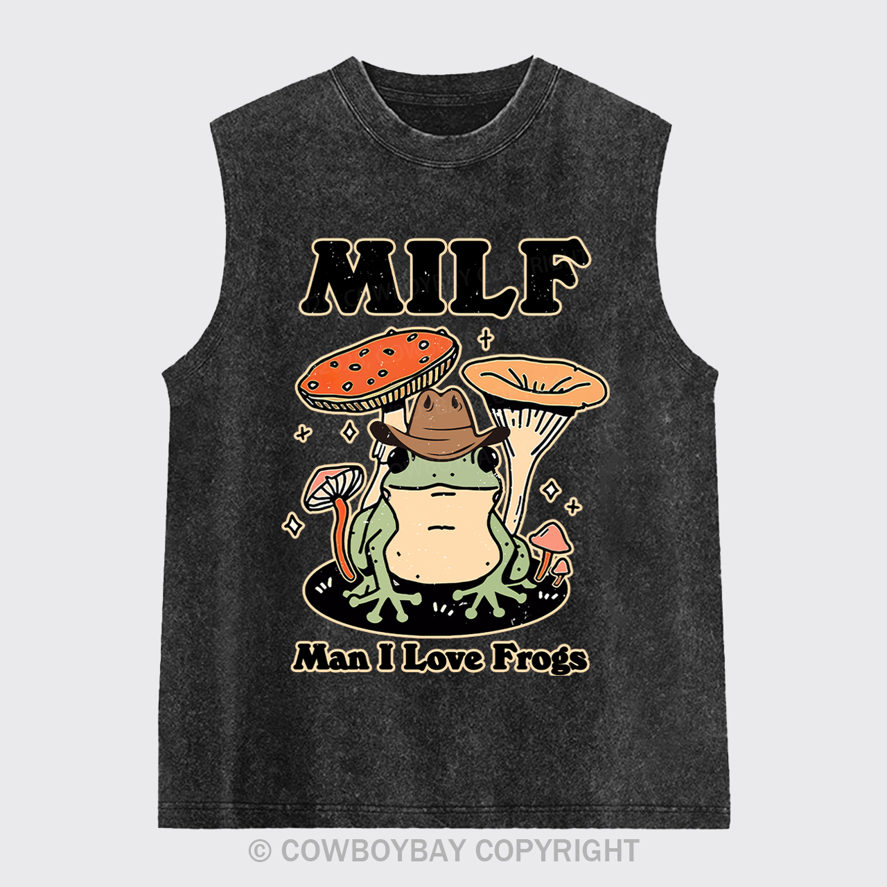Funny MILF Froggy Washed Tanks