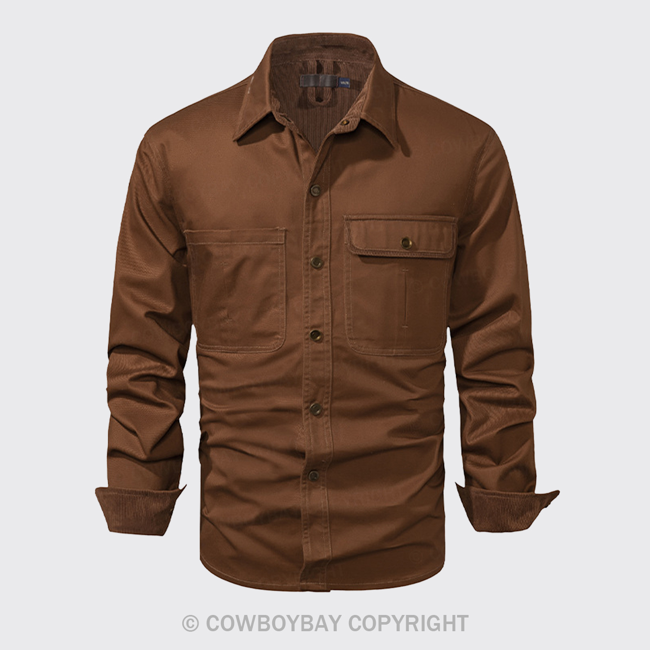 Dark Brown Corduroy Washed Cotton Shirt