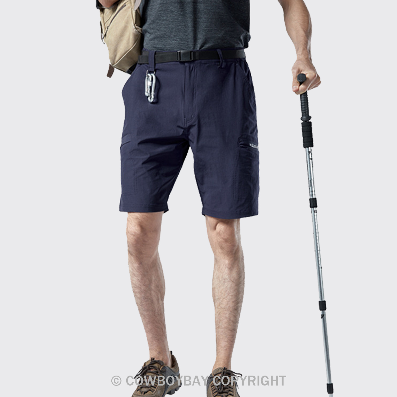 Men's Blue Multi-Pocket Quick-Drying Shorts