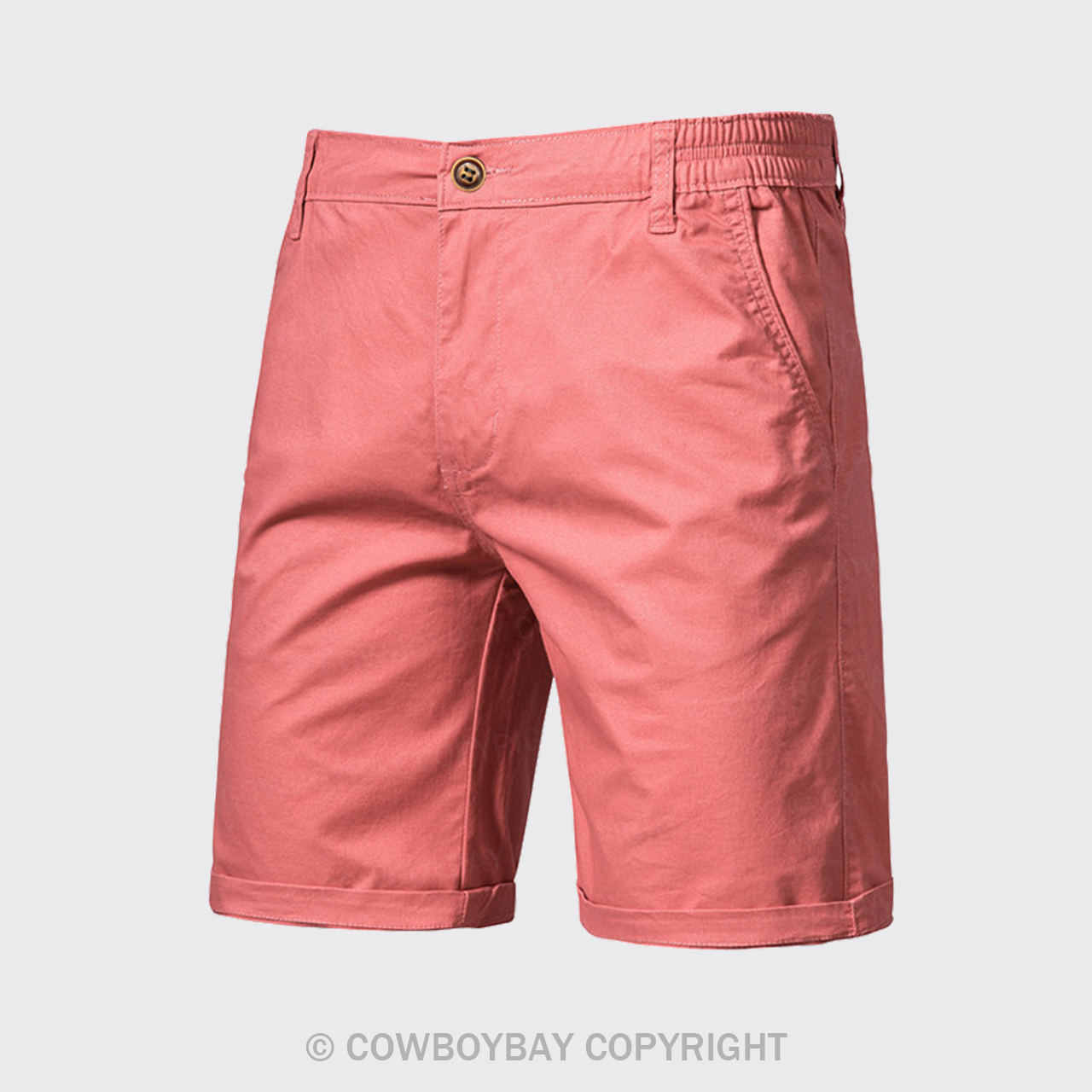 Orange Men's Cotton Casual Shorts