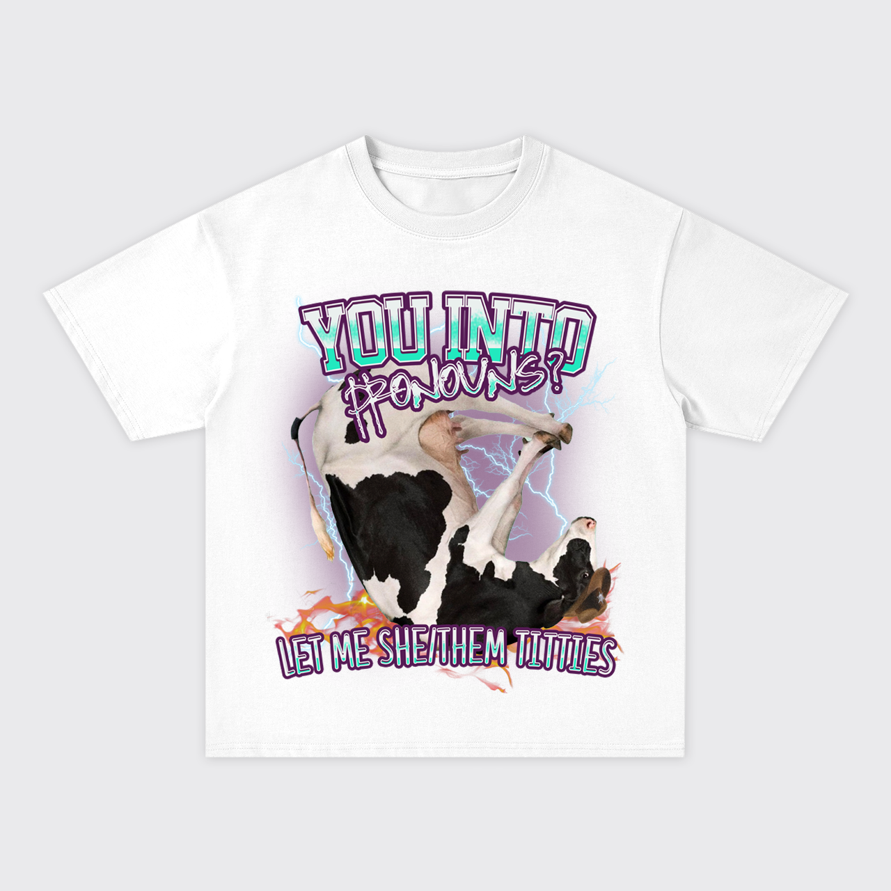 You Into Pronouns Let Me She/Them Titties Oversize T-Shirts