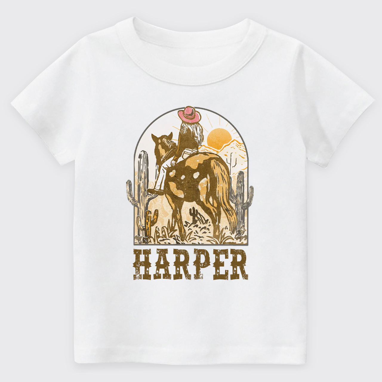 Personalized Pink Cowgirl Kids T-shirt