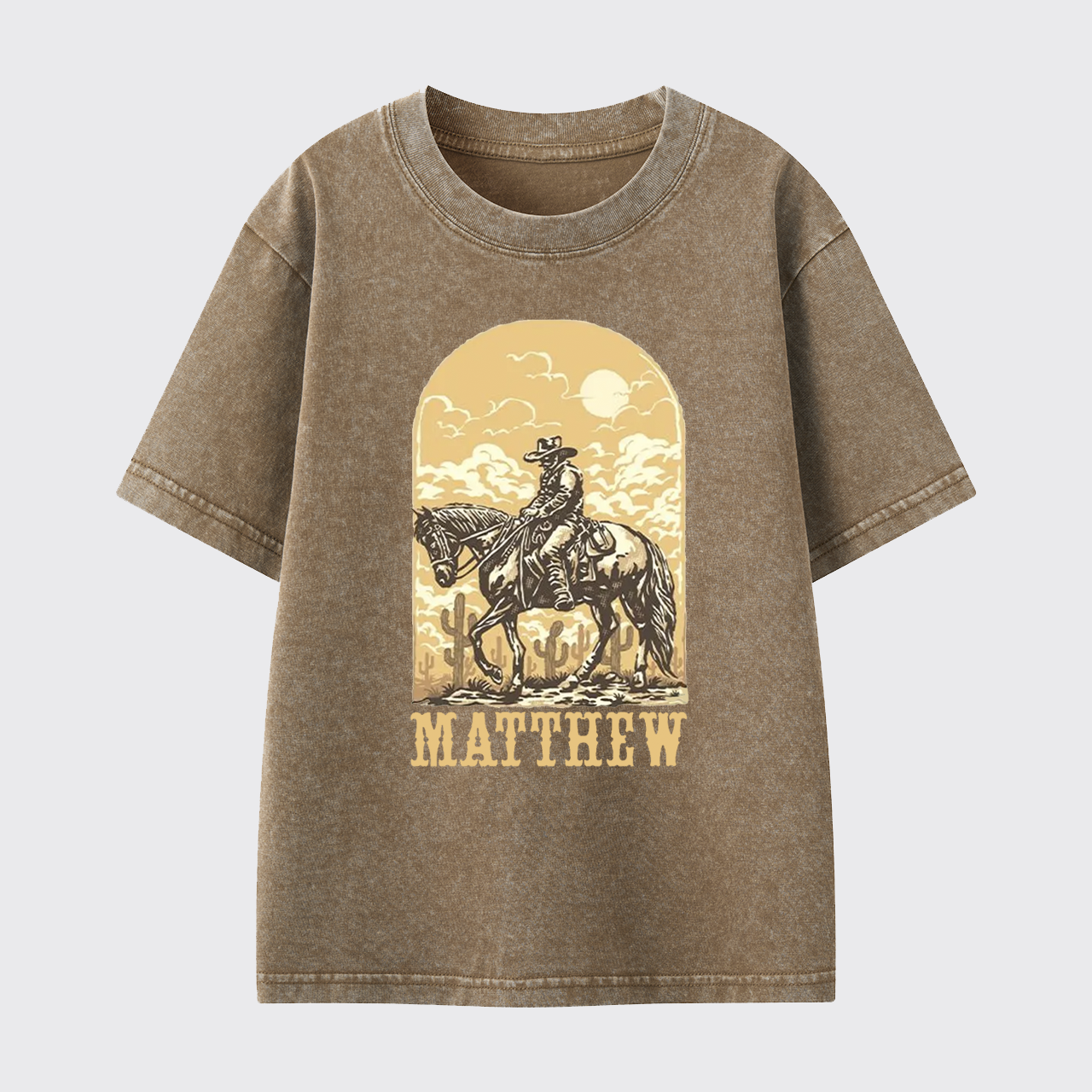 Personalized Cowboy Kids Washed Toddler T-shirt