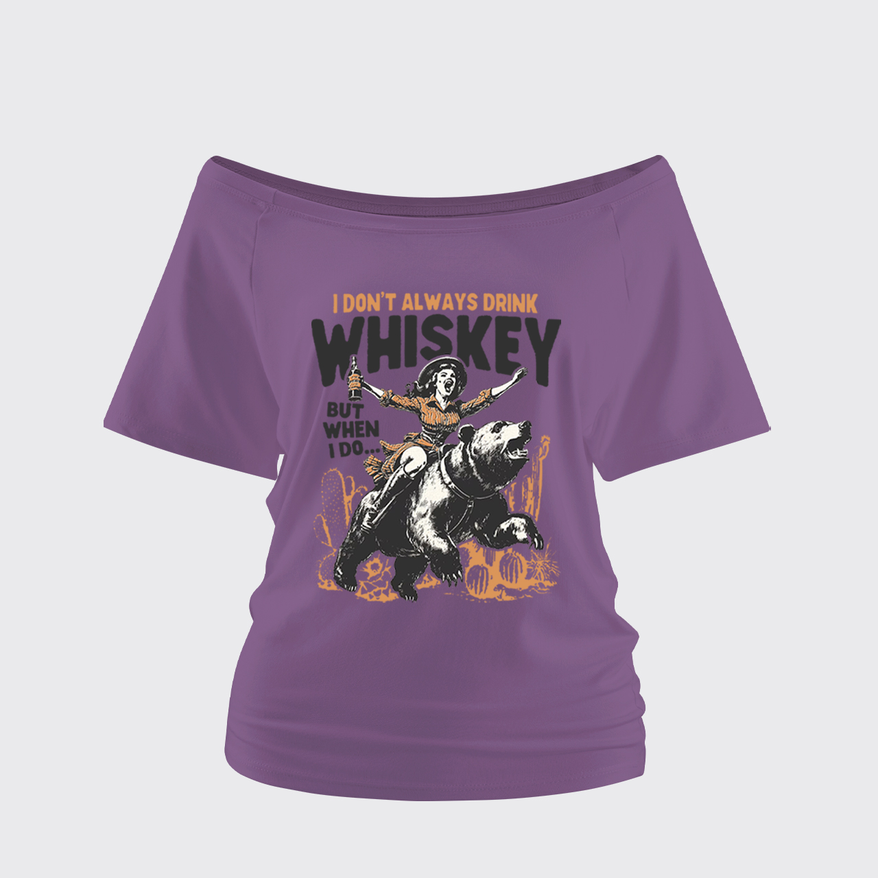 Funny Western Girl Whiskey Off Shoulder Top