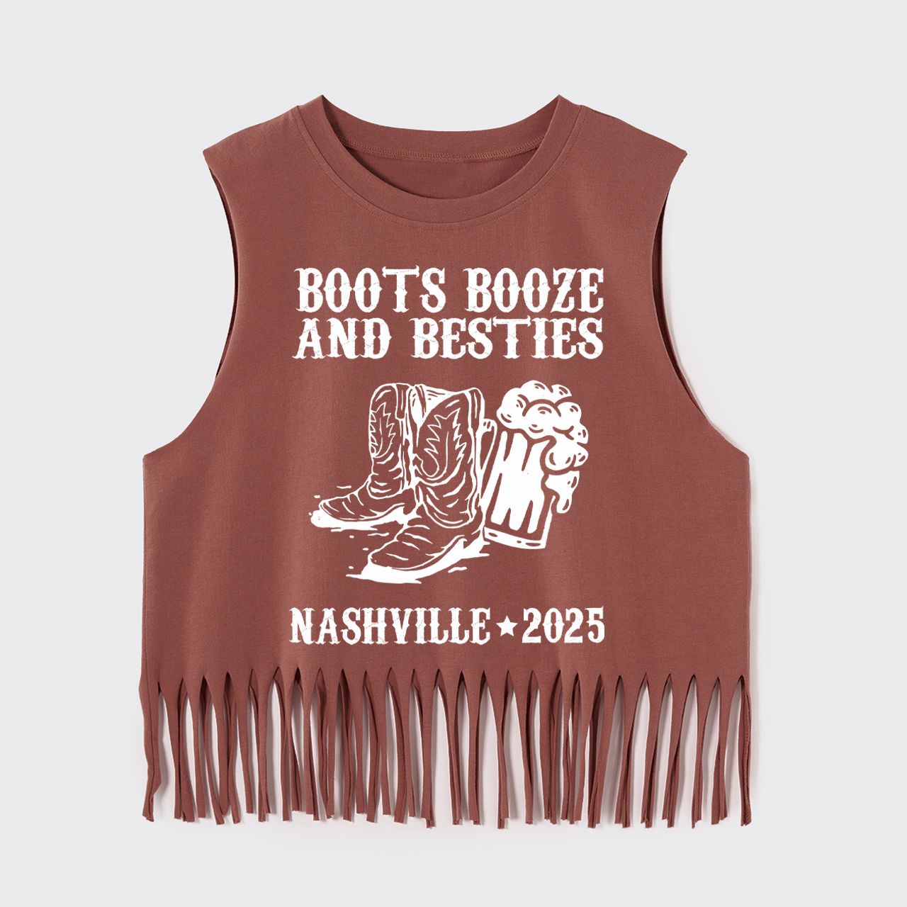 Boots Booze And Besties Nashville 2025 Fringe Tank