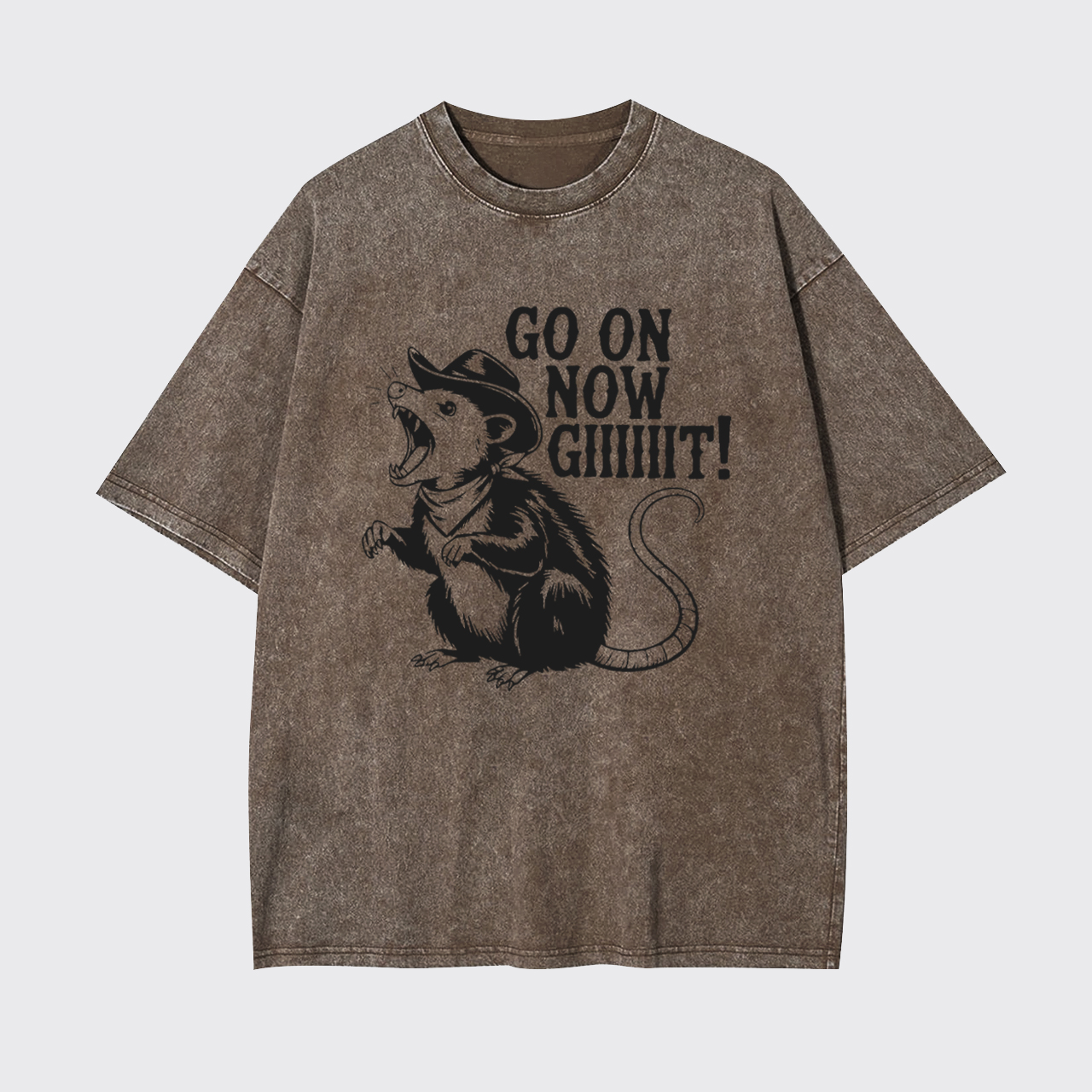 Go On Now Screaming Rat Garment-dye Tees