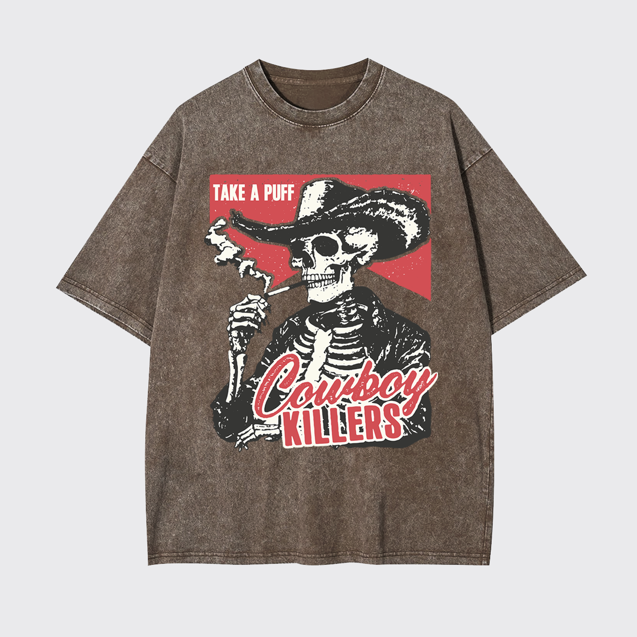 Smoking Skeleton Garment-dye Tees