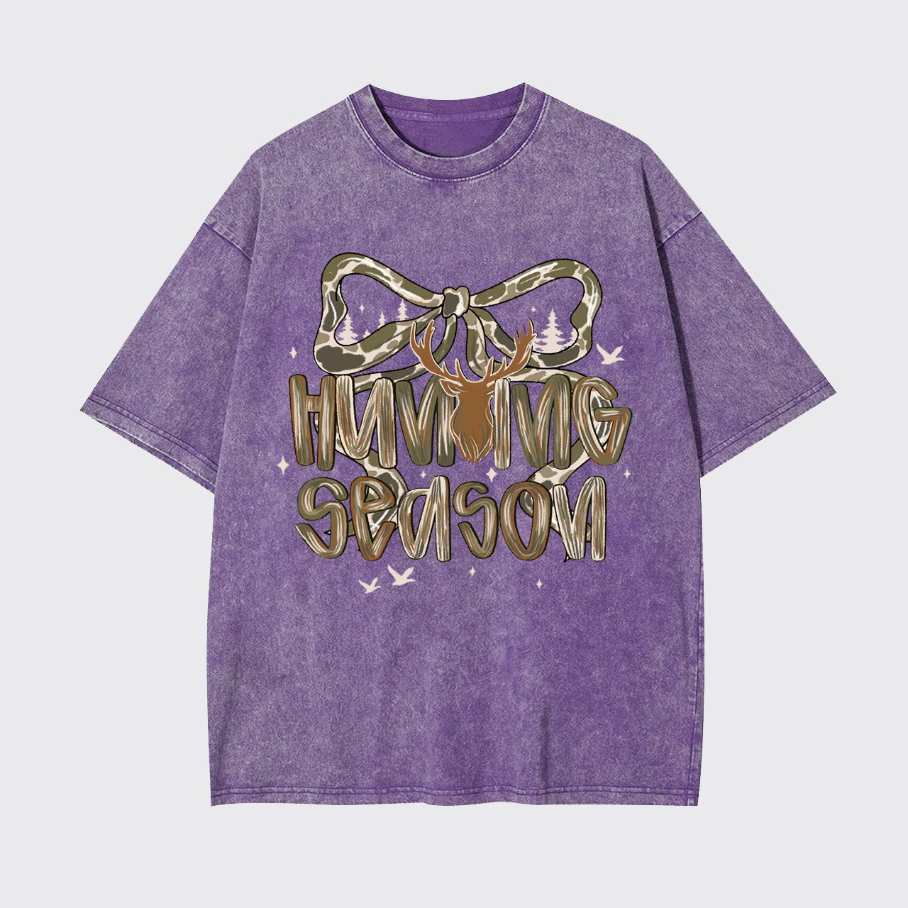 Hunting Season Camo Deer Garment-dye Tees