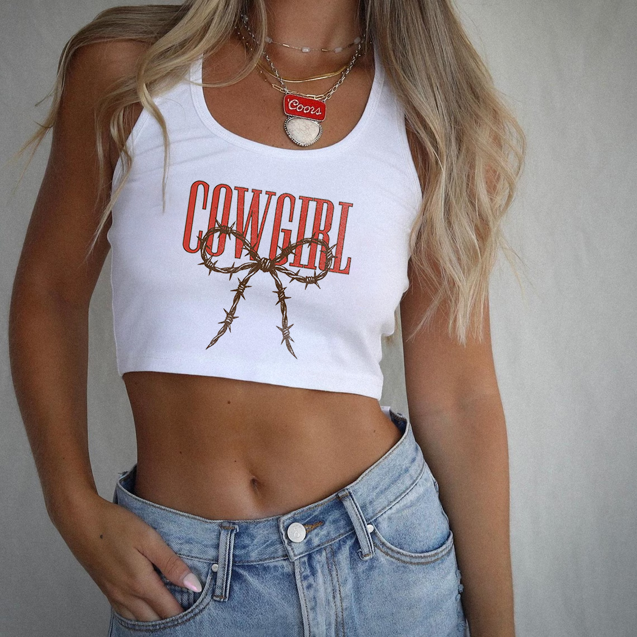 Sublimation Coquette Retro Cowgirl Tank Top