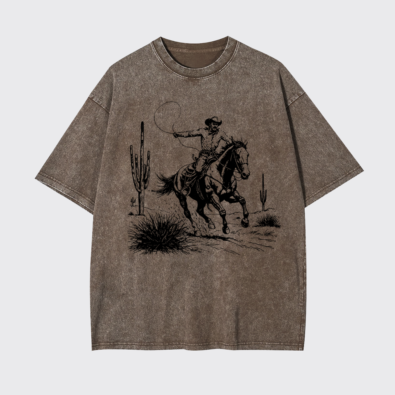 Western Cowboy Vintage 90s Grunge Rodeo Garment-dye Tees