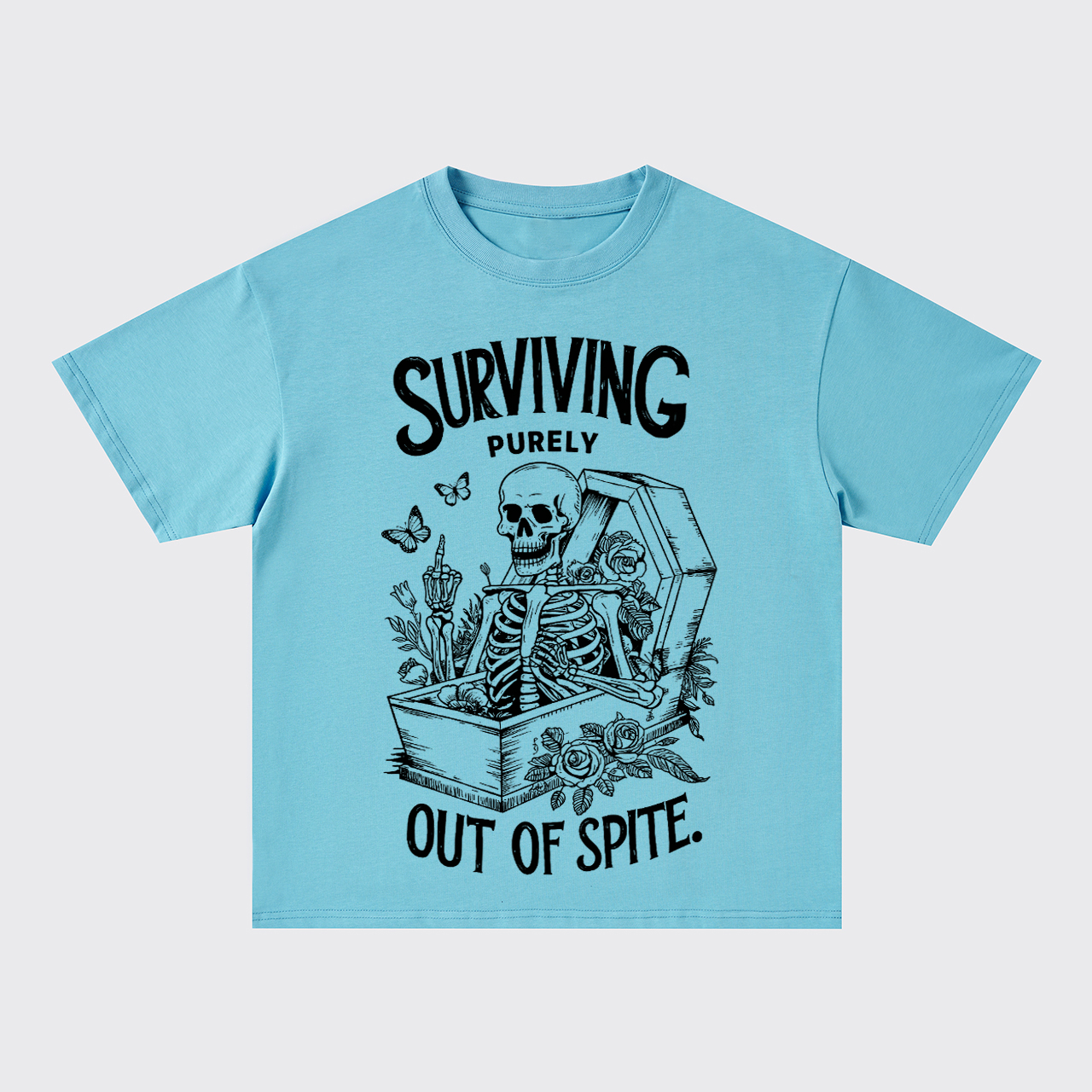 Surviving Purely Out Of Spite Skeleton Oversize T-Shirts