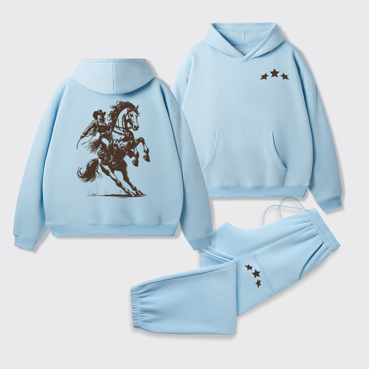 Lone Rider Cowgirl Fleece Hoodie Set