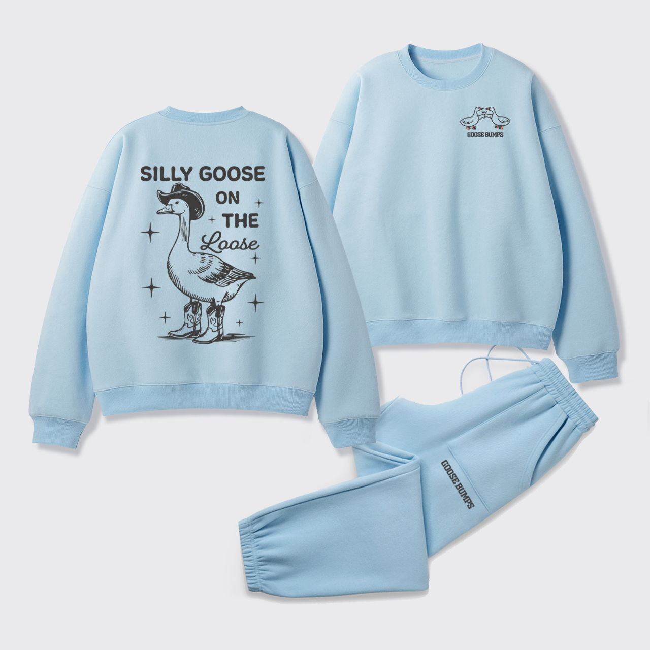Silly Goose Fleece Sweatshirt Set