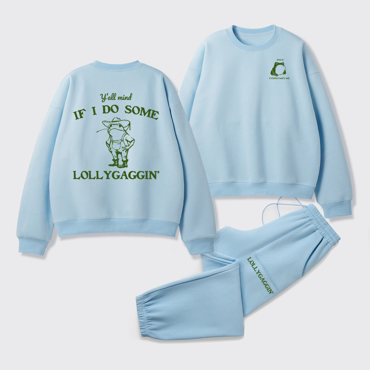 Rage Consumes Me Fleece Sweatshirt Set