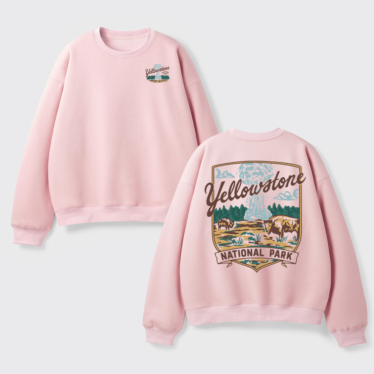Yellowstone Vintage Illustration Fleece Sweatshirt