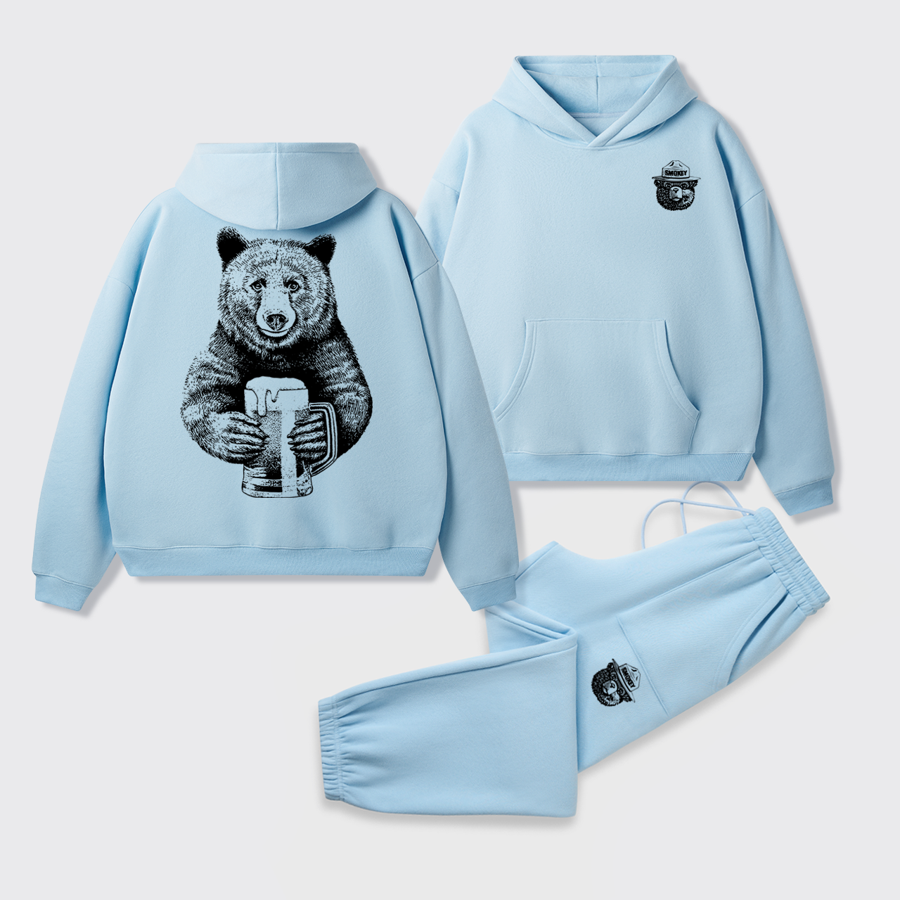 Smokey The Bear Fleece Hoodie Set