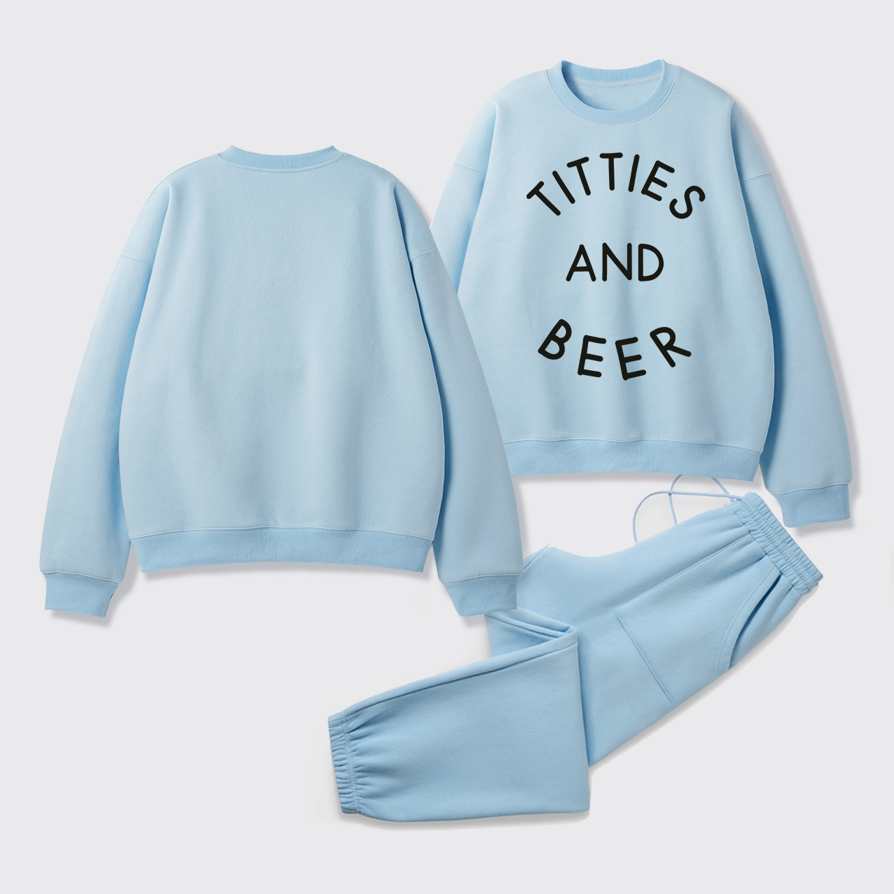 Country Music Titties And Beer Fleece Sweatshirt Set