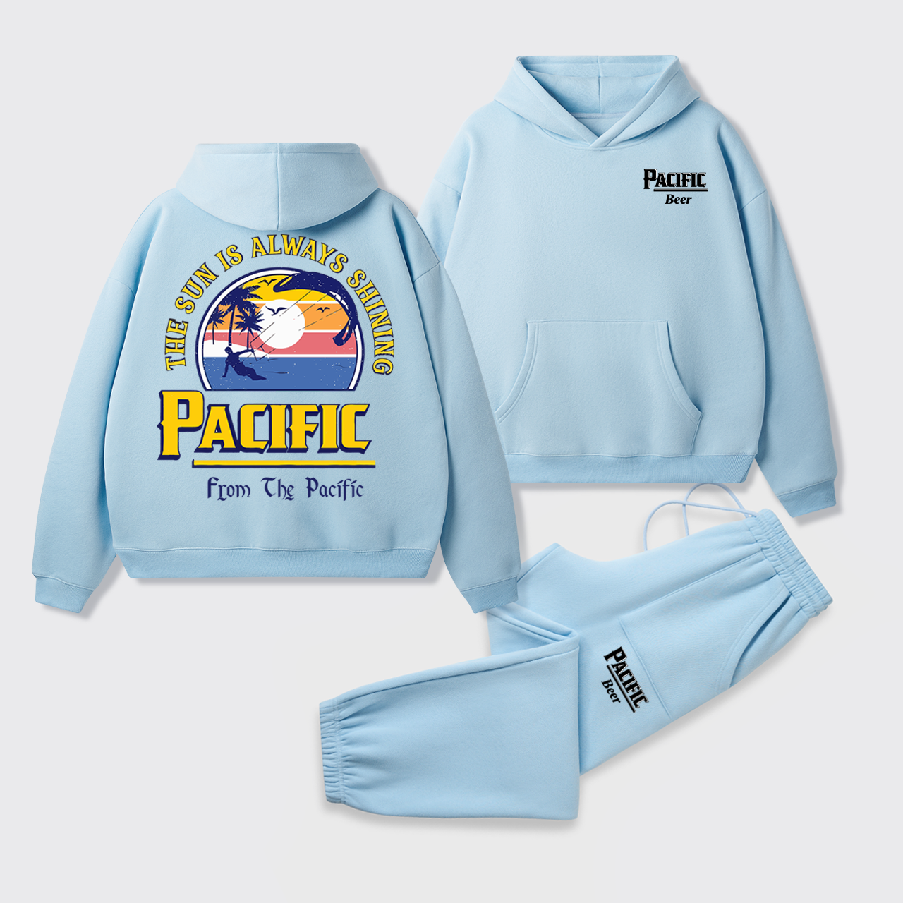 The Sun Always Shining Beer Fleece Hoodie Set